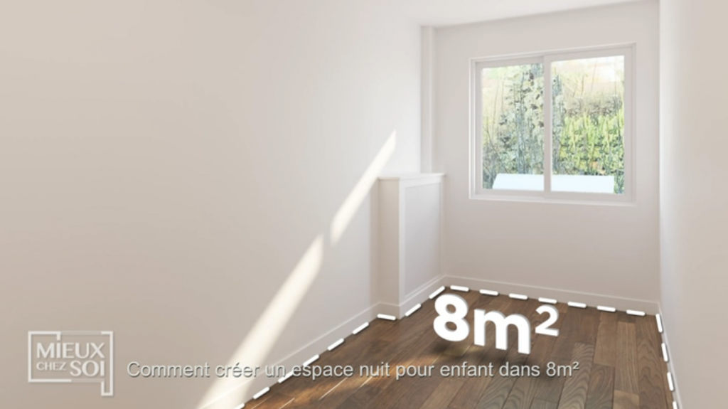 une chambre de 8m² à optimiser.