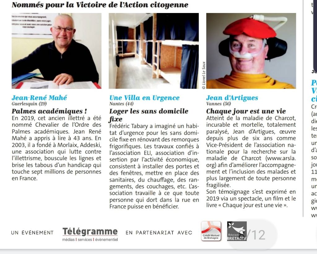 Les 3 projets retenus dans l'action citoyenne. Une ville en urgence est le deuxième projet... votez pour nous !