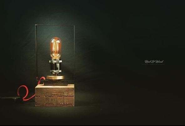 Objet de décoration : la lampe à l'état brut