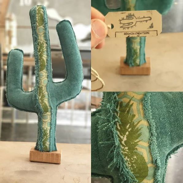 cactus du lac, cactus en tissus fait main pour décorer vos intérieurs