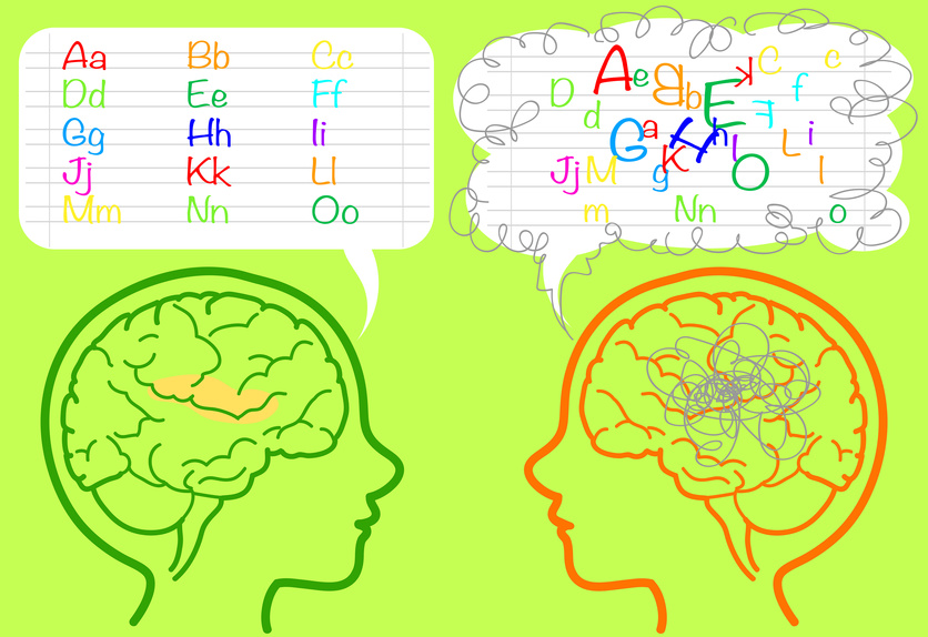 Le cerveau d'un dyslexique vis à vis de l'orthographe.